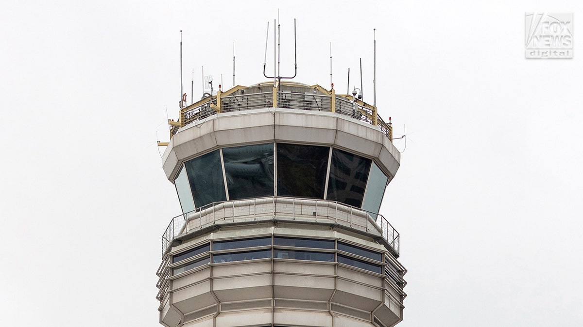 The general view of the tower at Reagan National Airport, where an American flying plane collided with Saqr Black on Wednesday