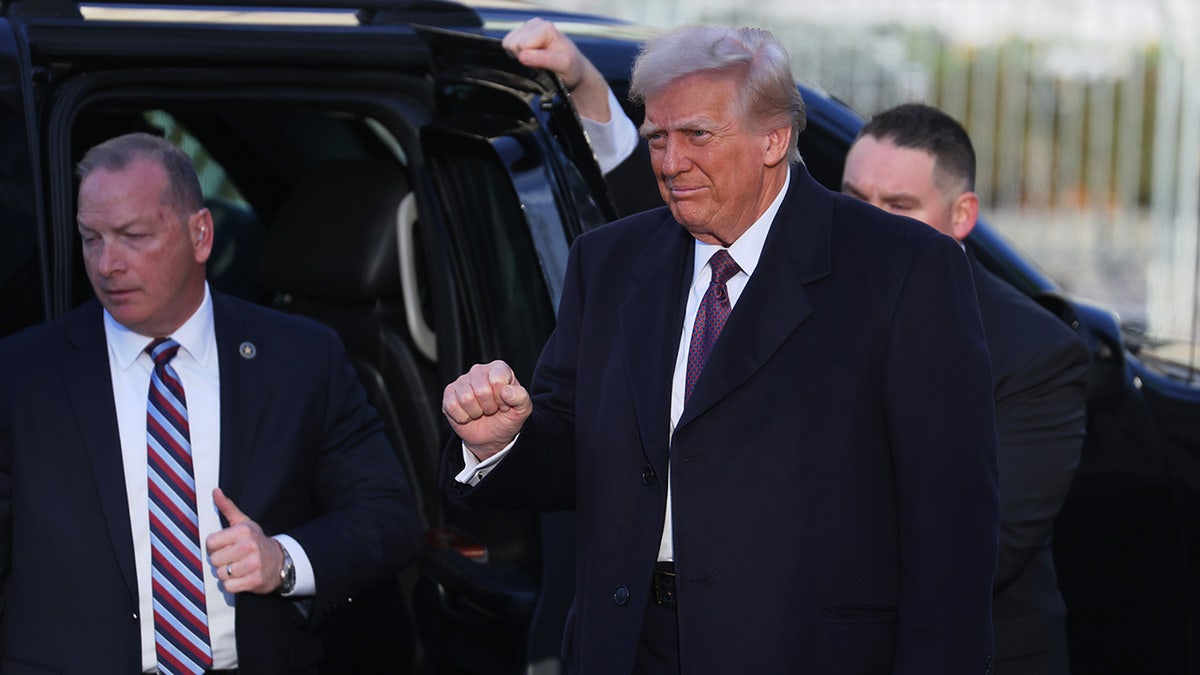 Donald Trump arrives for services at St. John's Church as part of Inauguration ceremonies