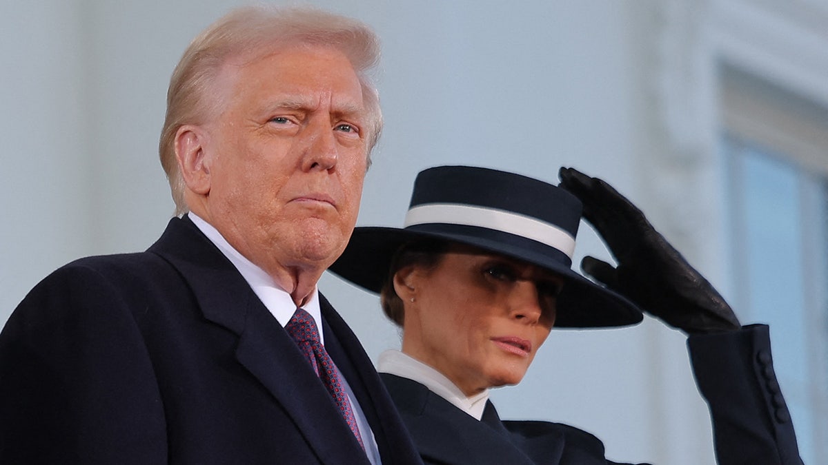 US President-elect Donald Trump and his wife Melania Trump look on as they meet with US President Joe Biden and First Lady Jill Biden