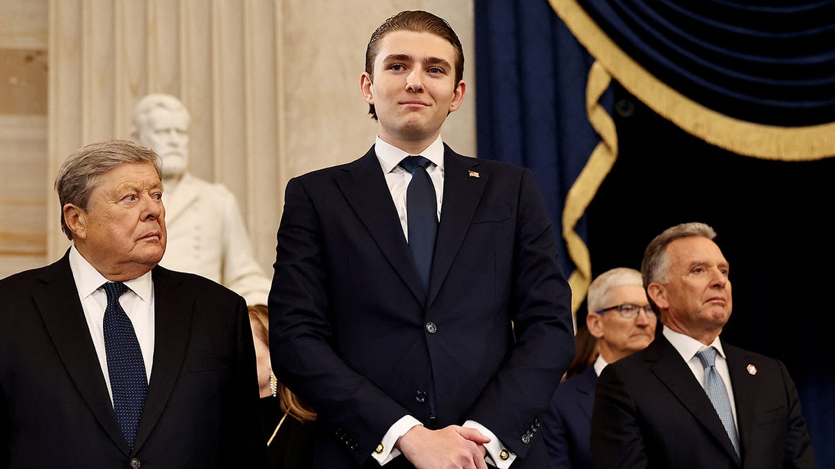 Barron Trump arrives to attend the inauguration of US President-elect Donald Trump