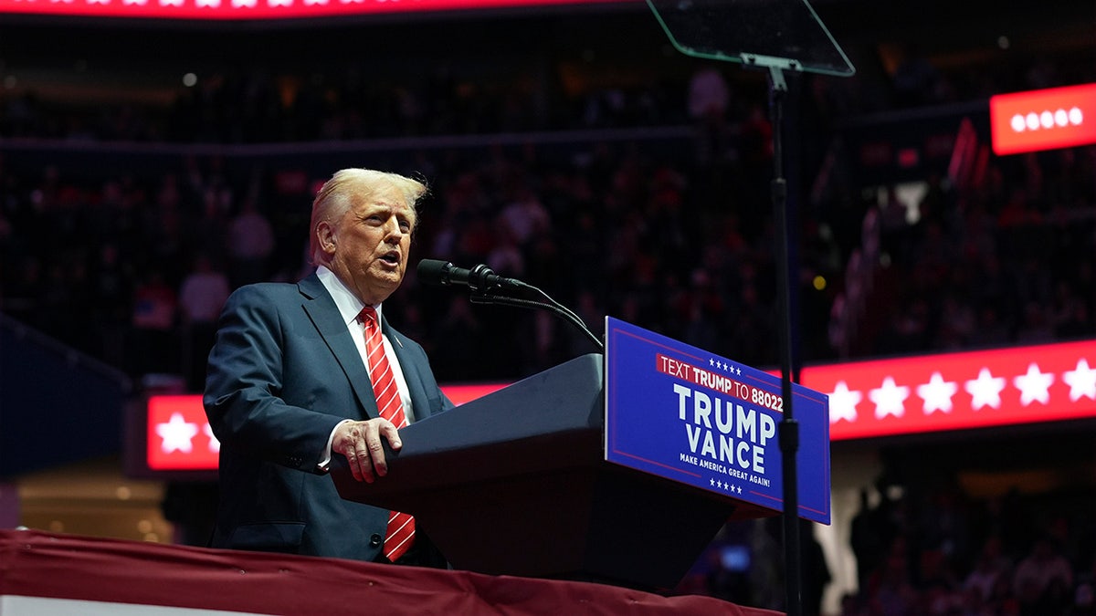 President-elect Donald Trump speaks at a rally ahead of the 60th Presidential Inauguration