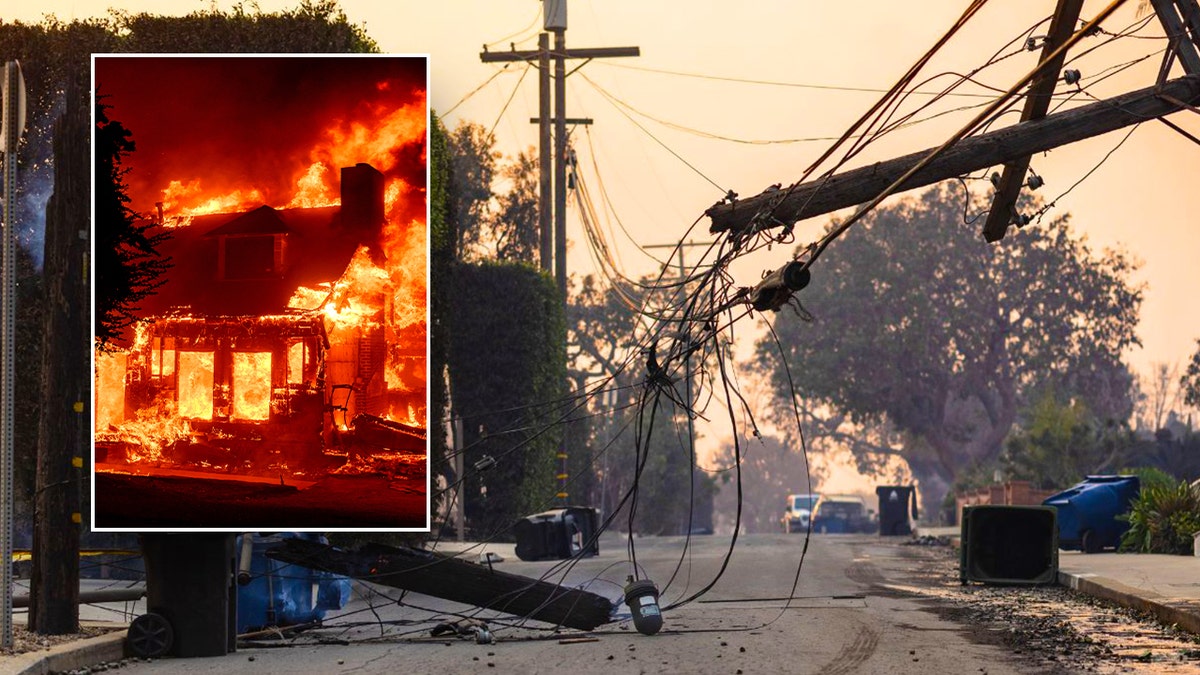 Power lines wildfires California