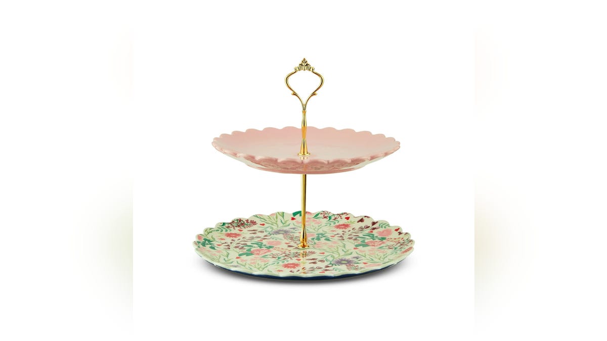 Set your treats retired  connected  this elegant tiered tray.