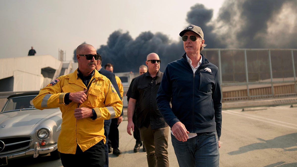 Gavin Newsom touring wildfire damage