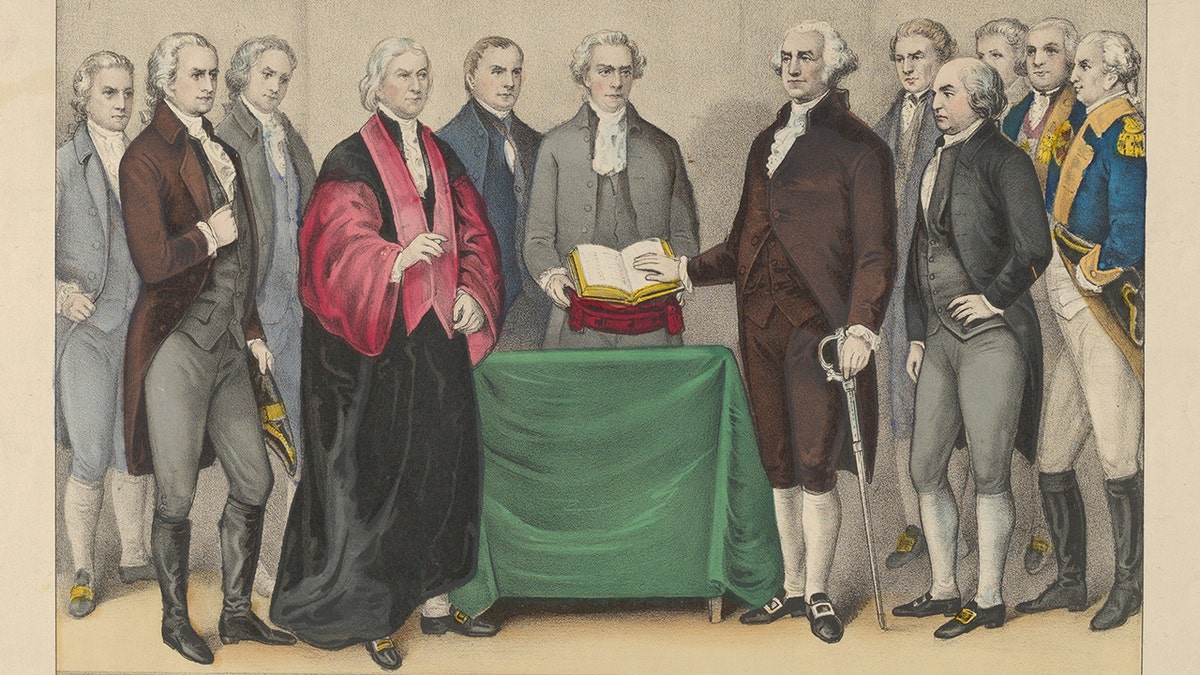 George Washington is sworn in as president