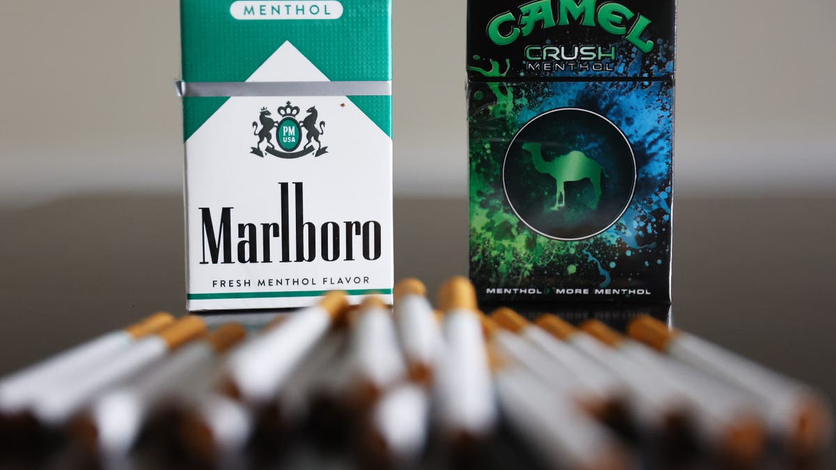 Menthol cigarettes sitting on a table in Los Angeles, California.
