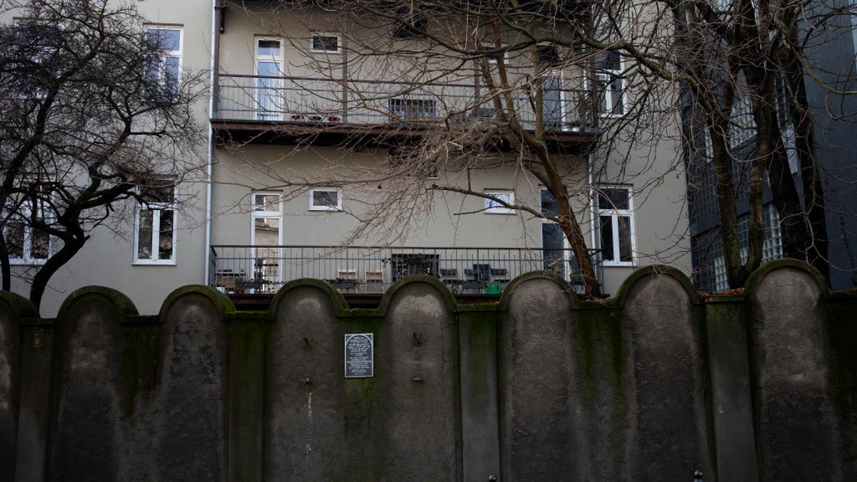 The remnants of a wall from the Jewish ghetto in Krakow, Poland.?January 11, 2023.