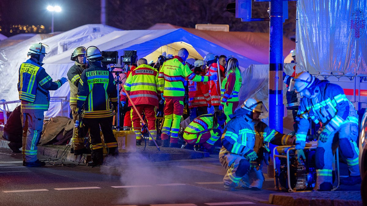 Christmas market scene in Germany