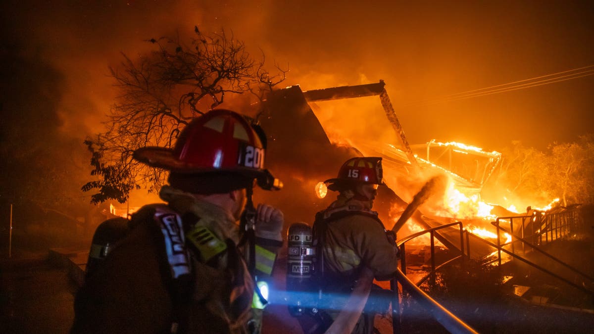 Strong winds are sparking multiple fires throughout the Los Angeles area