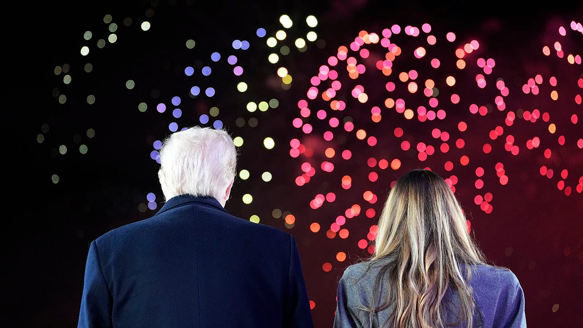 Trump and Melania ticker  fireworks