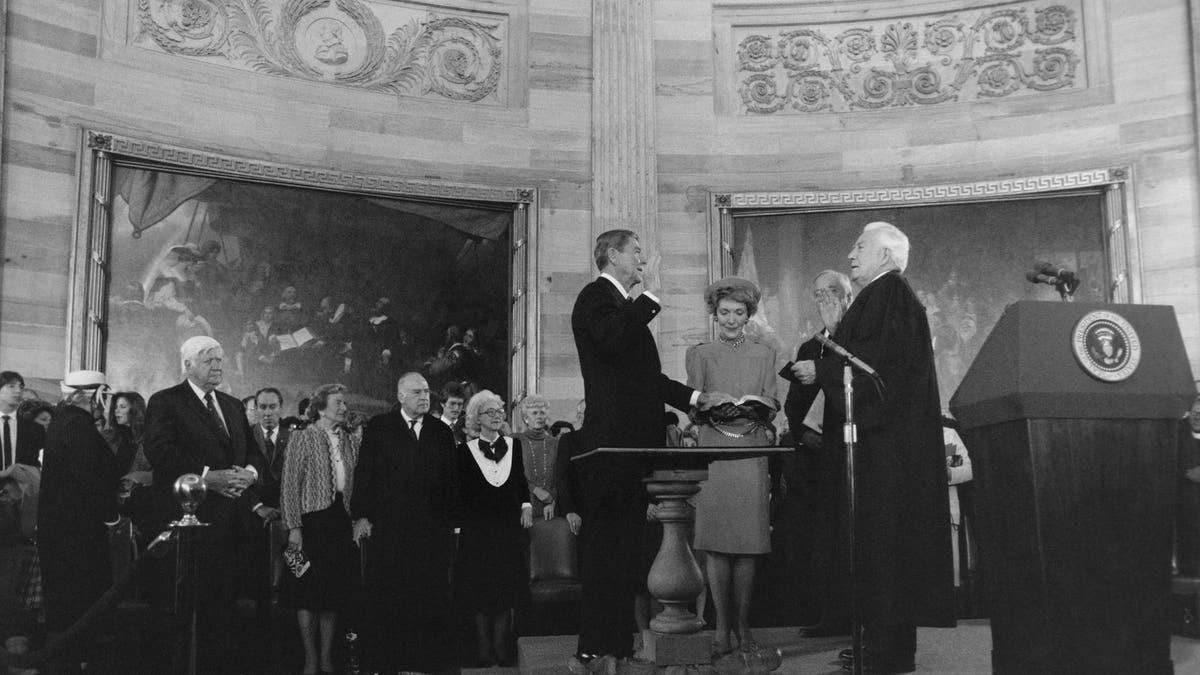 Republican President Ronald Reagan's inauguration in 1985