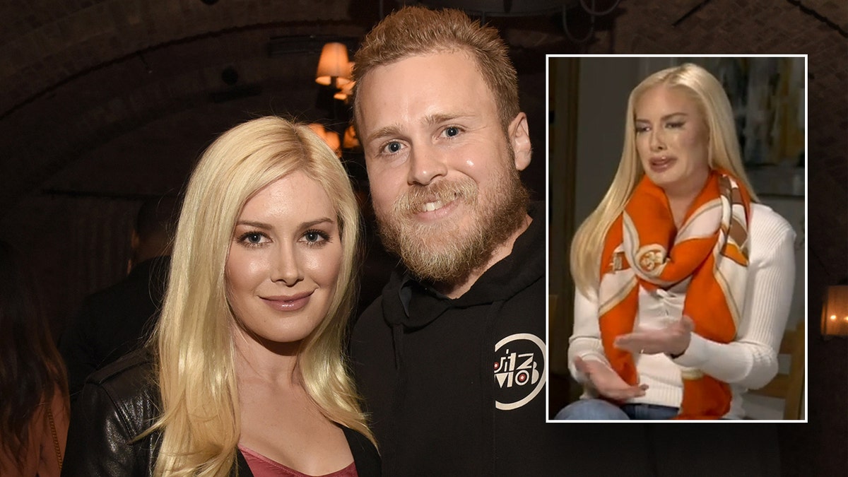 Heidi Montag and Spencer Pratt with an inset of a crying Heidi Montag