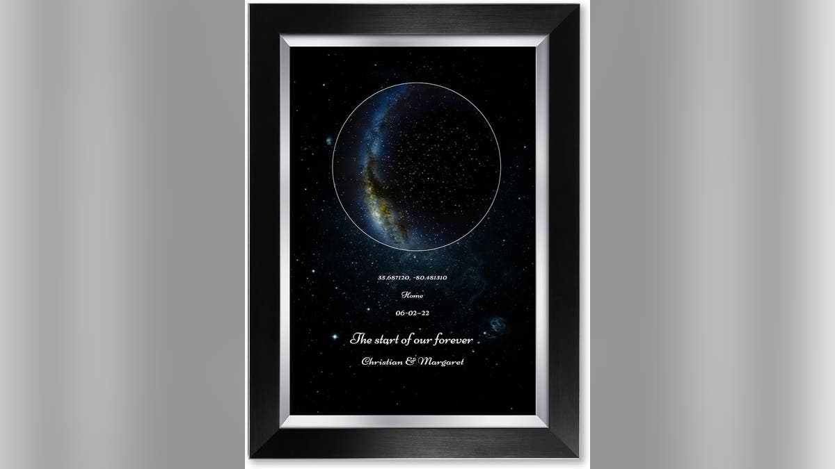 This framed print shows her how your stars aligned.