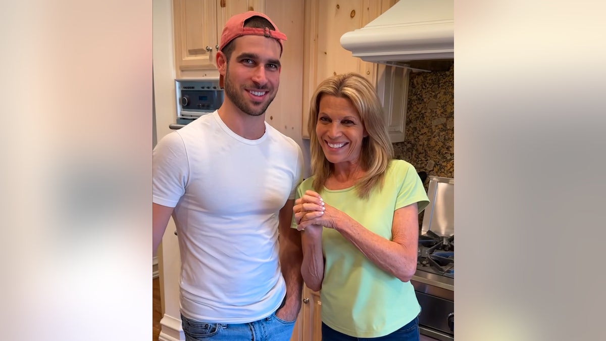 Vana White in the kitchen with son Niko