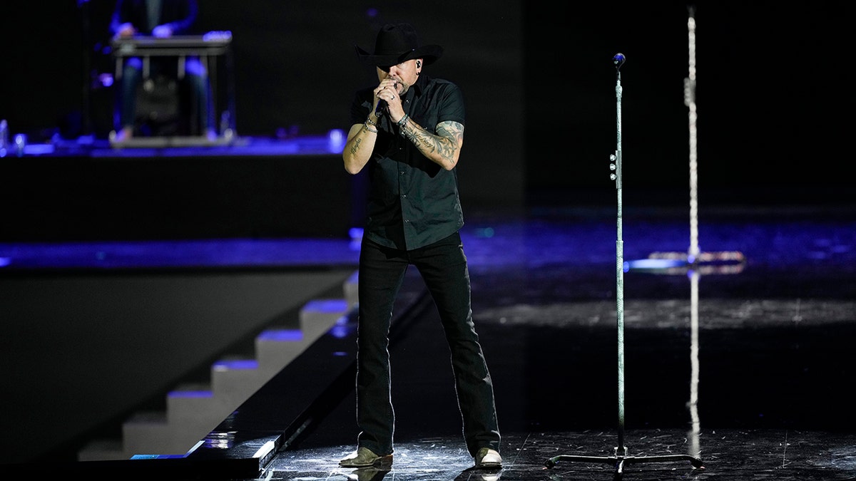 Jason Aldean performing at the Liberty Ball during President Donald Trump's inauguration.