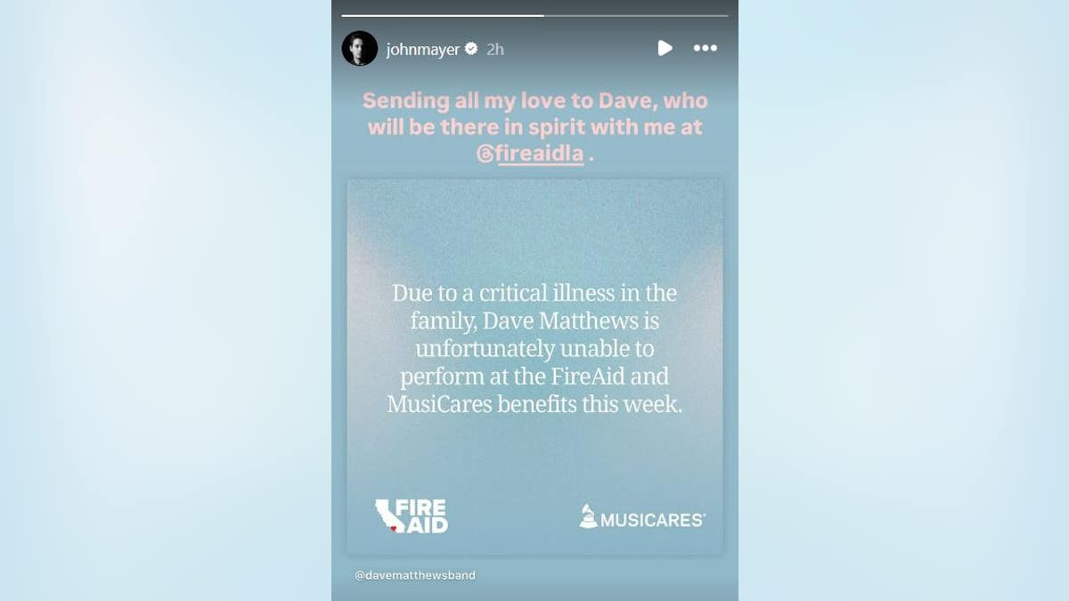 John Mayer Instagram Story