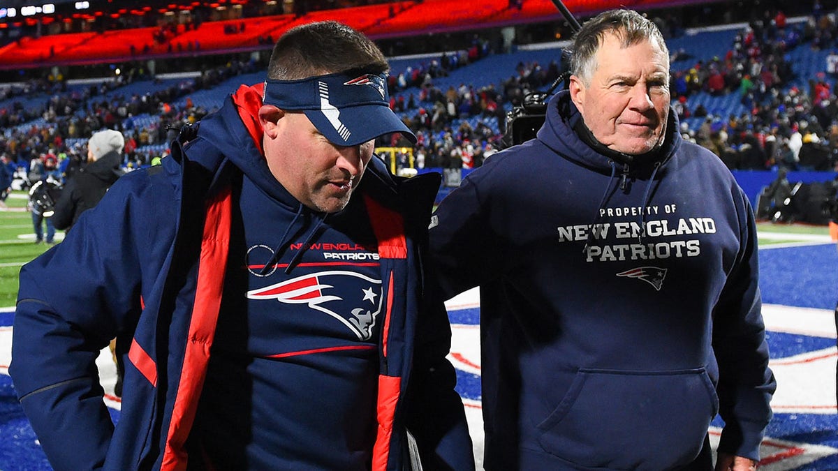 Josh McDaniels walks off with Bill Belichick