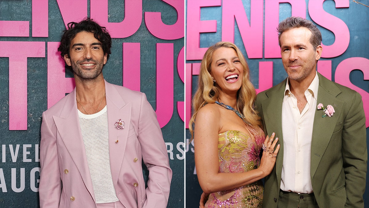 Justin Baldni, Blake Lively e Ryan Rainolds em Premiere