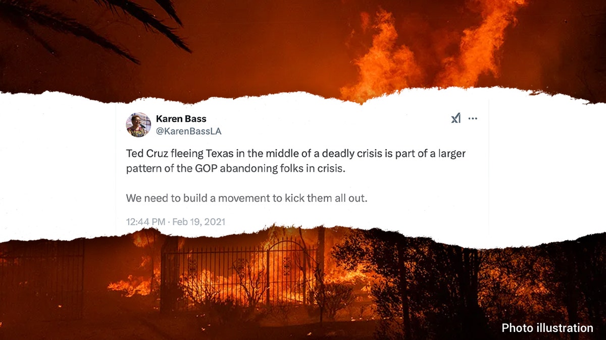 Los Angeles Mayor Karen Bass' 2021 tweet regarding photos of the 2025 California wildfires.