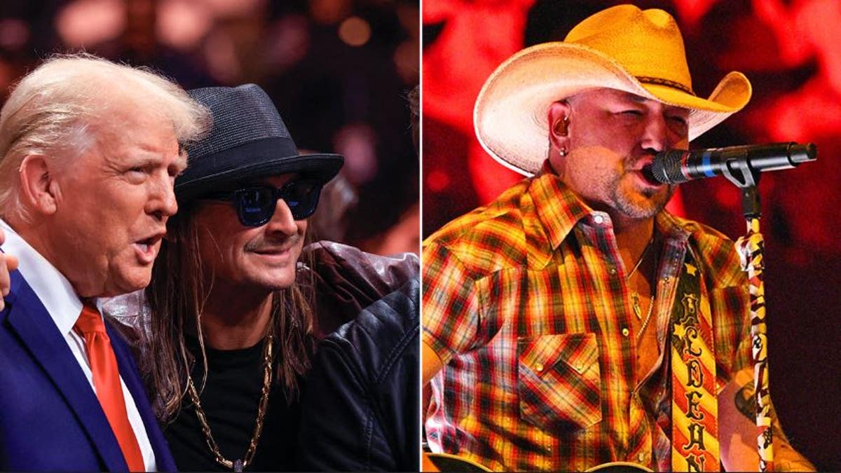 Kid Rock with Trump and Jason Aldean performing