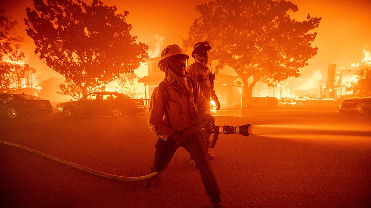 firefighters extinguish the fire