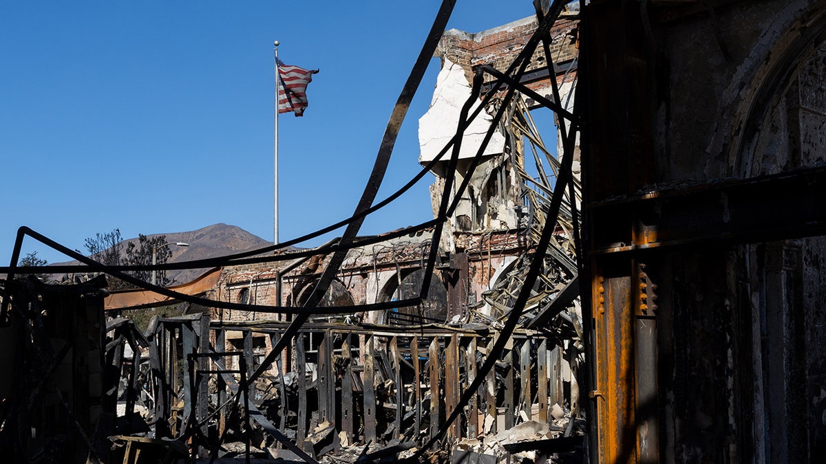 Structures are burned to the ground after forest fires