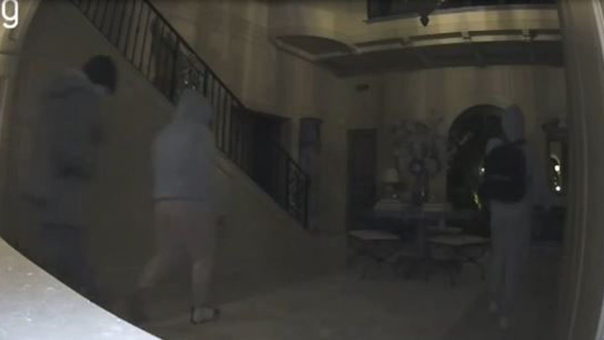 Screenshot of the burglary suspects at a Pacific Palisades home. See the video here.