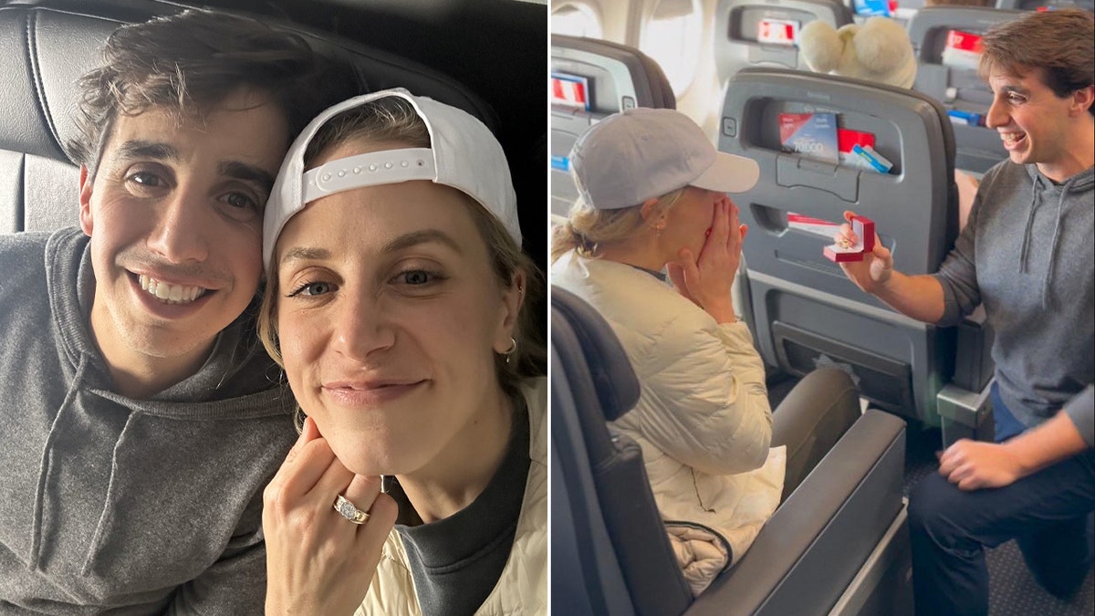 man proposes to girlfriend mid-flight