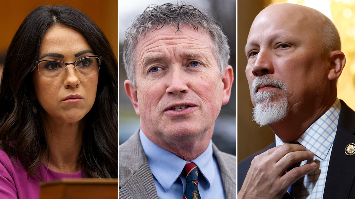 Left: Representative Lauren Boebert; Center: Rep. Thomas Massie; Right: Rep. Chip Roy