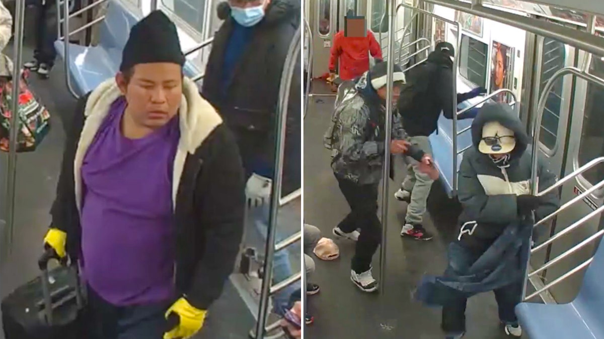 Two men who attacked a homeless man on a subway