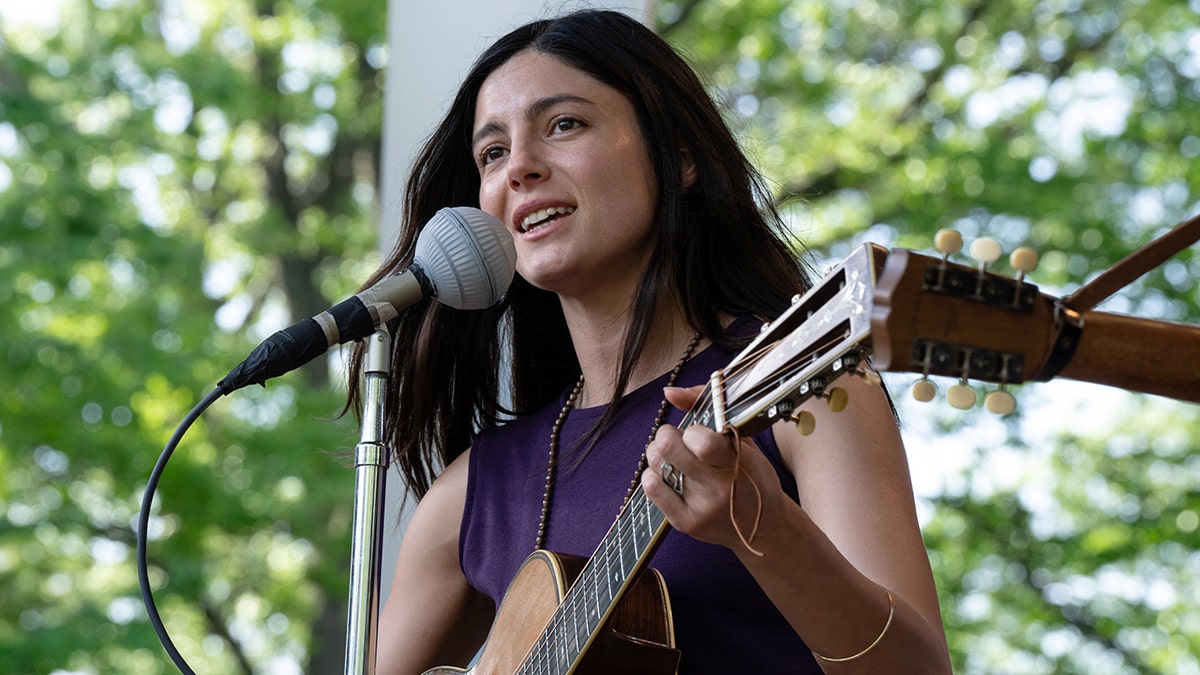 Monica Barbaro, as Joan Baez in "A Complete Unknown."