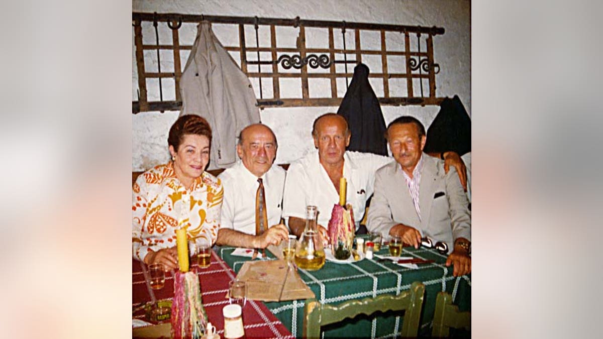 Regina and Dawid Horowitz reunite with Oskar Schindler and Henry Rosner in Vienna. Photo courtesy Ryszard Horowitz.