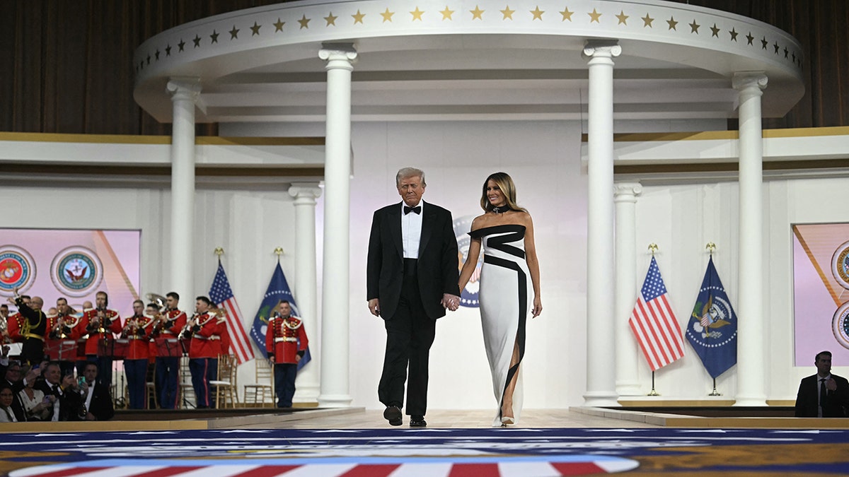 Donald Trump with the first lady at the inauguration ball