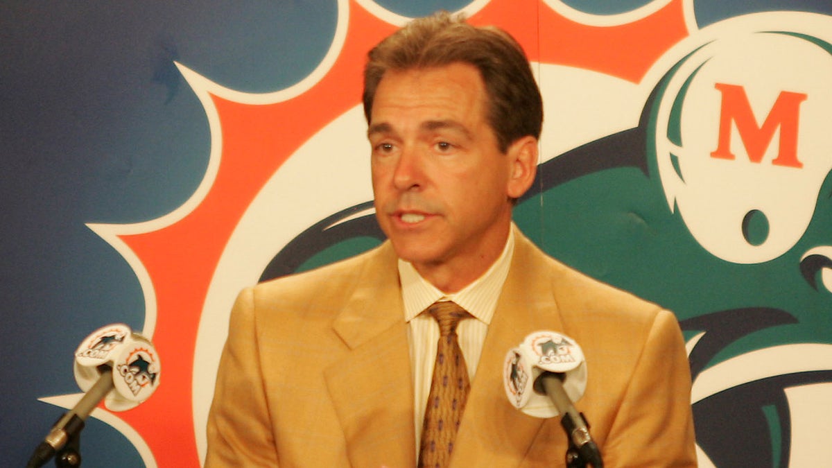 Nick Saban with the Dolphins