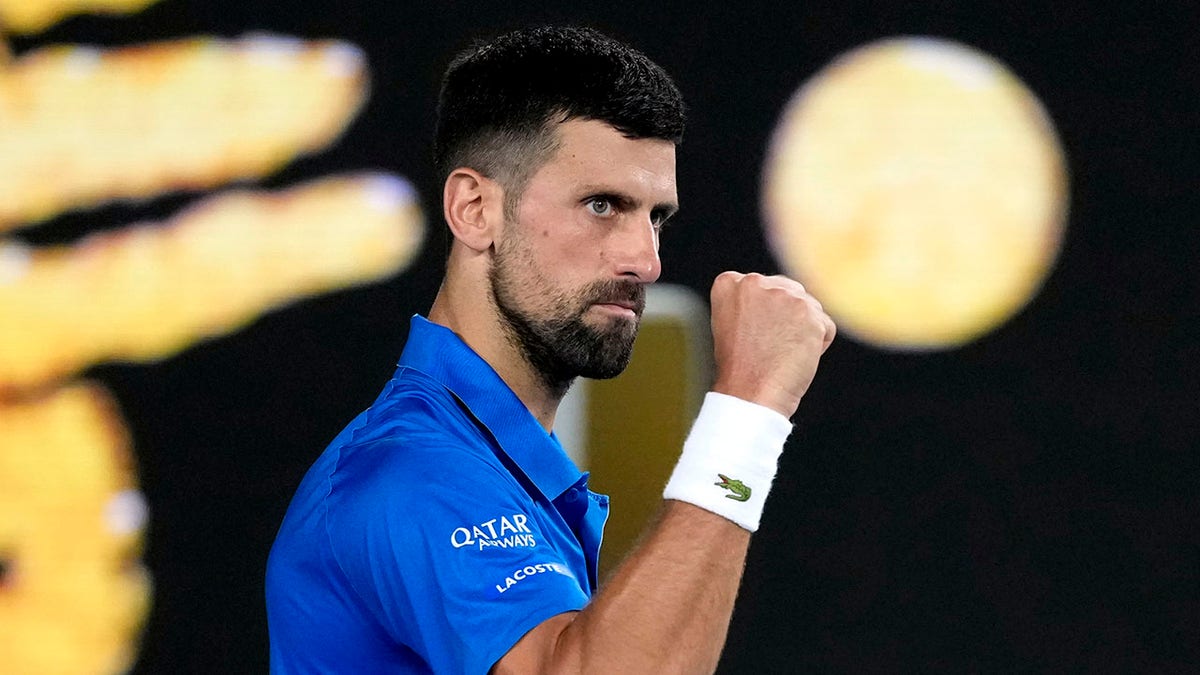 Novak Djokovic pumps his grip