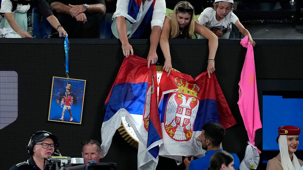 Novak Djokovic con sus fans