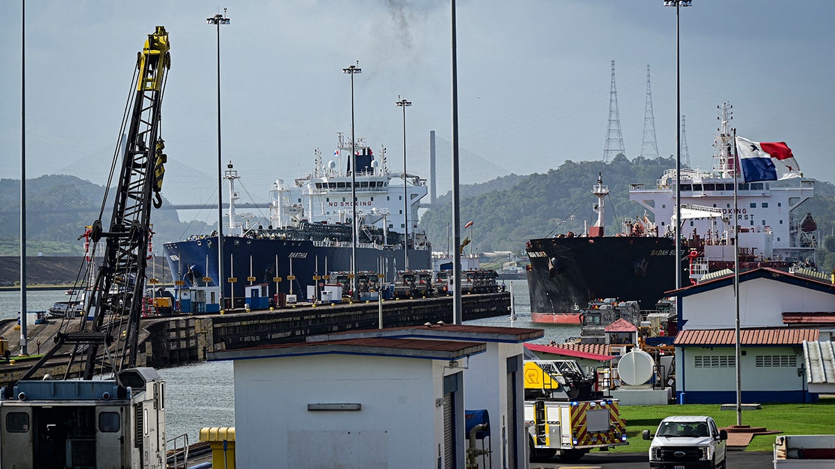 Boat enters the Panama Canal