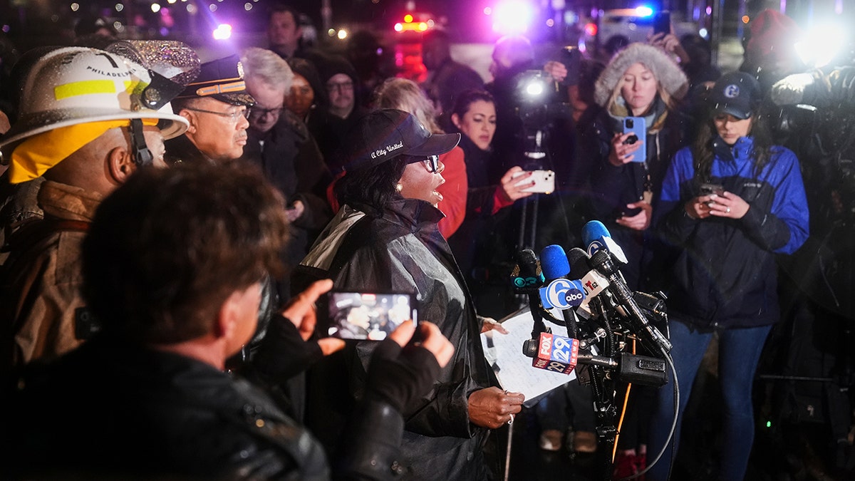 Philadelphia Mayor gives a press conference after an aircraft crashes in a mall