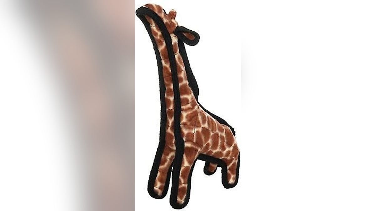 This cute giraffe can withstand chewing. 