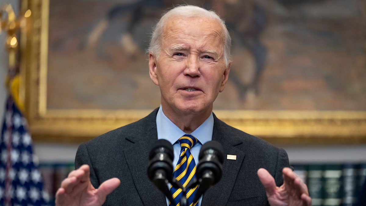 President Biden speaks in the Roosevelt Room