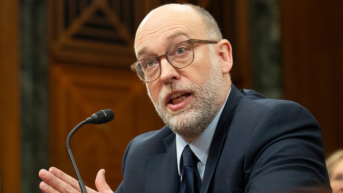 Russell Vought, U.S. President Trump's nominee to be director of the Office of Management and Budget (OMB), testifies before a Senate Budget Committee confirmation hearing