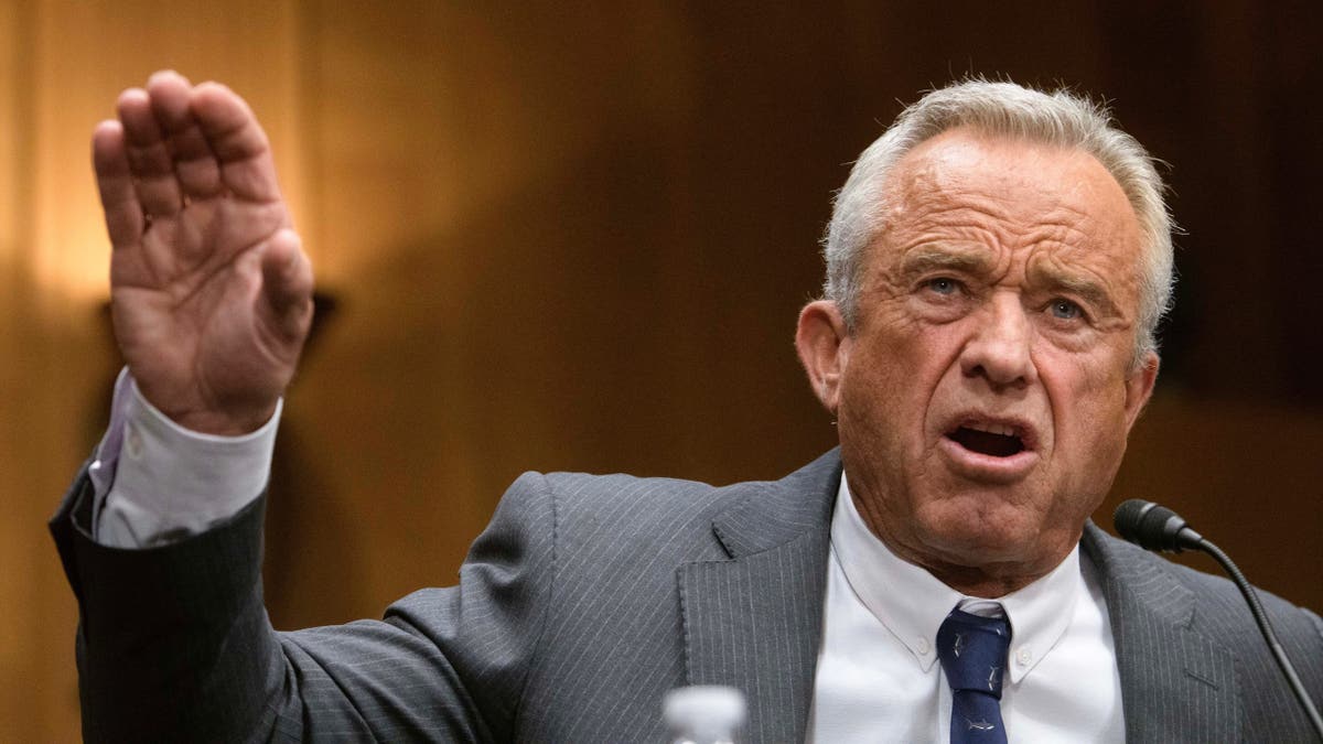 Robert F. Kennedy Jr. testifies during his confirmation proceeding  connected  Jan. 30, 2025.