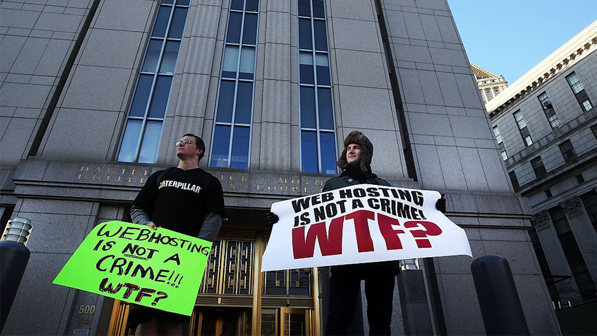 Supporters outside Courthouse