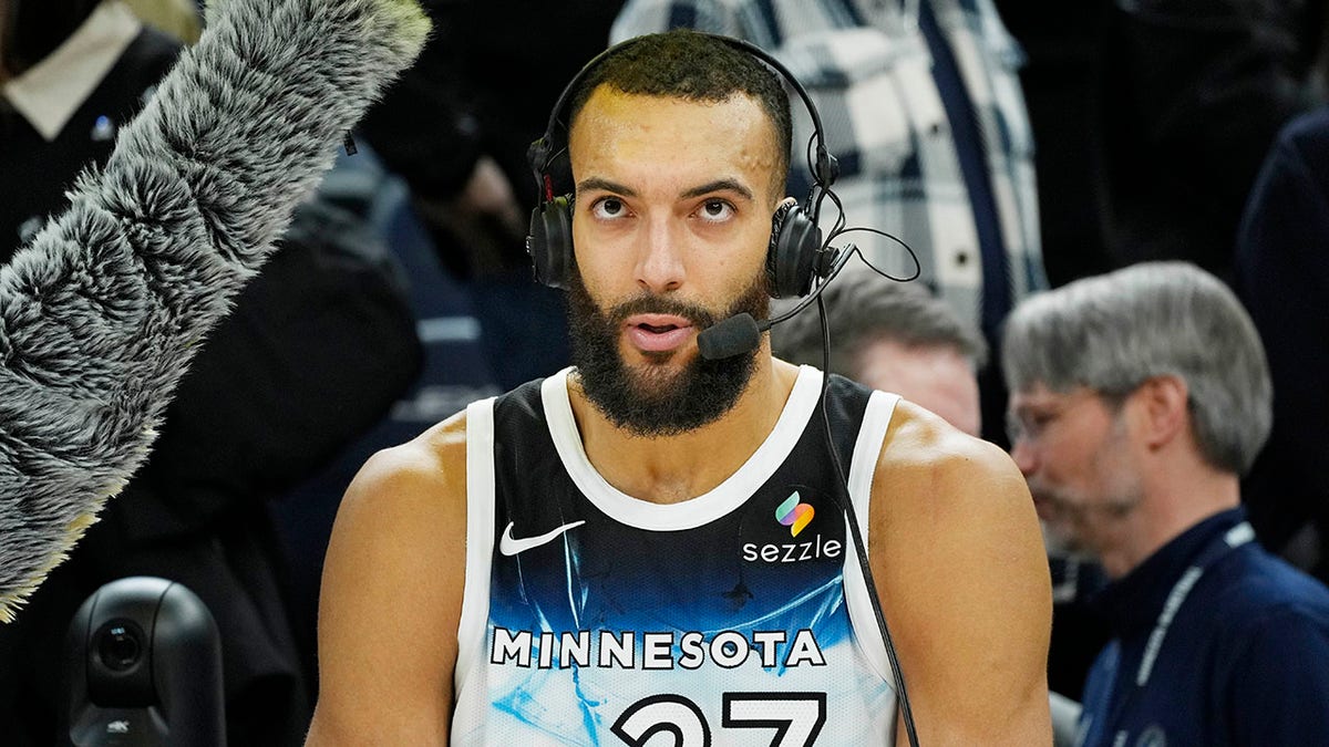 Rudy Gobert talks to broadcasters