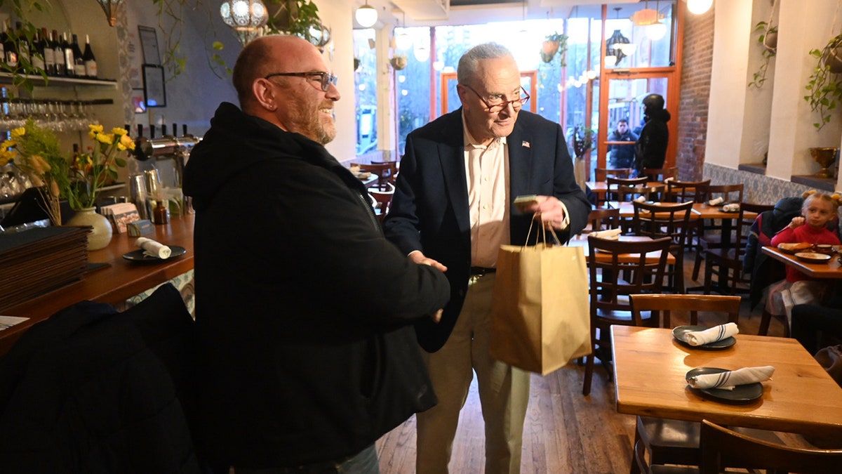 Sen. Schumer visits Miriam's Restaurant in Brooklyn