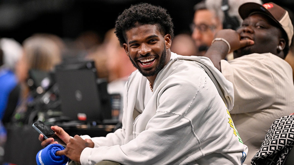 Shedeur Sanders at an NBA game