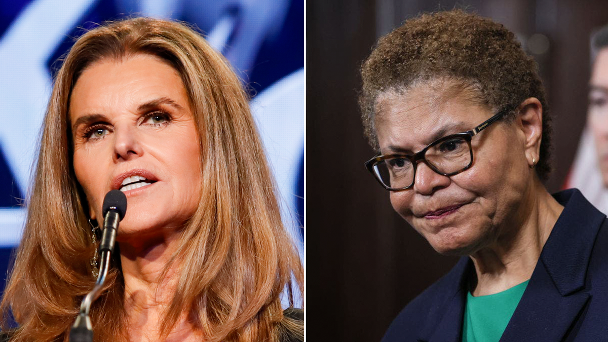 Photos arranged of Maria Shriver and Karen Bass