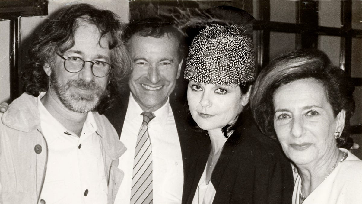 Steven Spielberg, Ryszard Horowitz, Ania Bogusz and Bronis?awa Horowitz-Karakulska. Photo courtesy Ryszard Horowitz.