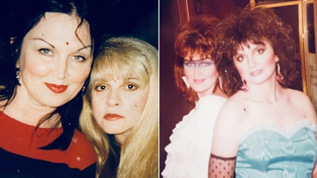 Musicians Ronda Ronstadt and Stevie Nicks pose with singer Liza Likins