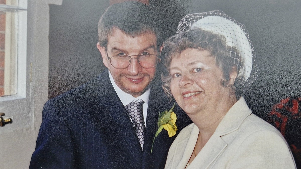 Graham and Helen Harding at their wedding.